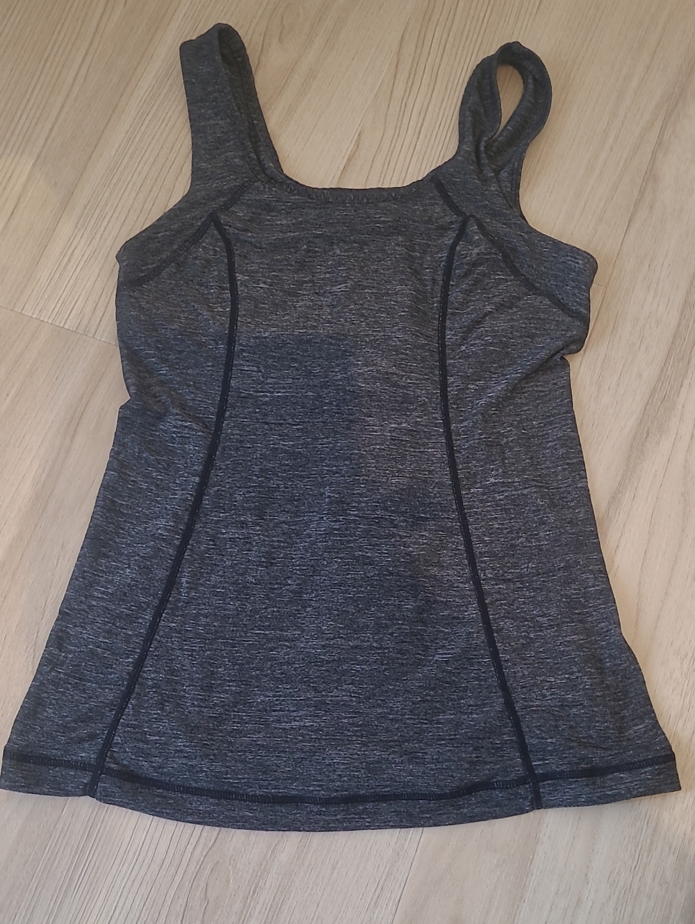 Older Style Lululemon Charcoal Grey Athletic Tank Top With Ruffle